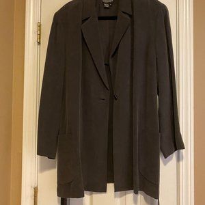 J Peterman Charcoal Gray Silk Pants Suit